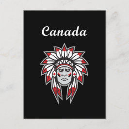 Cartão Postal Canadá Colorido Chefe Indígena Indígena Nativo Ame