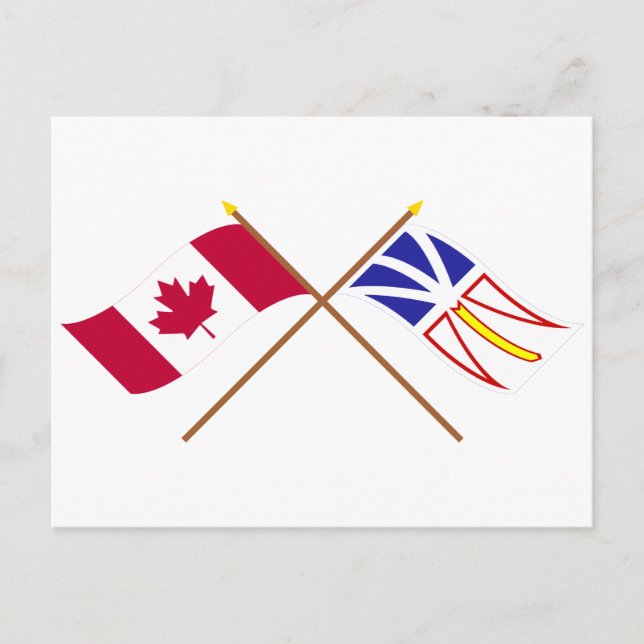 Cartão Postal Canadá e Terra Nova - Sinalizadores Cruzados (Frente)
