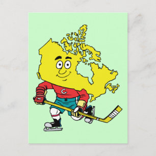 Cartão Postal Canadá Hóquei Canadense Vintage Lembrança de Viage