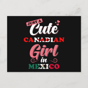 Cartão Postal Canadá México Garota Presente Dizendo