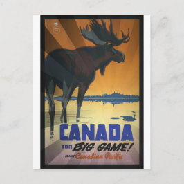 Cartão Postal Canadá para o Big Game Viagens vintage