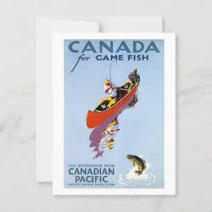 Cartão Postal Canadá, Pesca, Esportes Externos, Vintage Inspirad