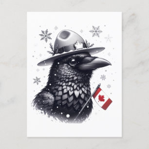 Cartão Postal Canadense Winter Raven