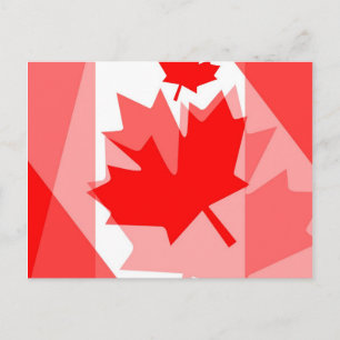 Cartão Postal Canadiano vermelho Maple Leaf Layout Estilo CANAD