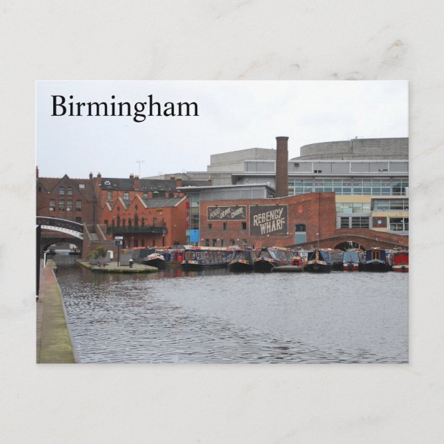 Cartão Postal Canais de Birmingham (Frente)