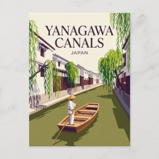 Cartão Postal Canais de Yanagawa Japão