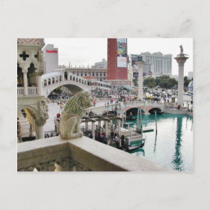 Cartão Postal Canais Gôndolas Pontes Las Vegas