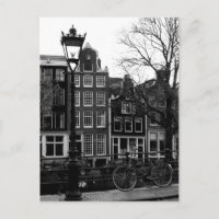 Canal Bike de Amsterdã Preto e Branco