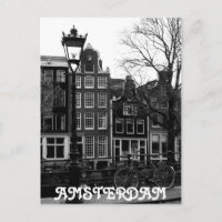 Canal Bike de Amsterdã Preto e Branco