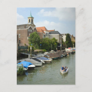 Cartão Postal Canal Cênico Neerlandês Boat Picturesque Países Ba