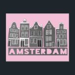 Cartão Postal Canal de Amsterdam Holland Casas Viagem Black Wite<br><div class="desc">Envie uma mensagem com este doce e mesquinho cartão postal de texto padrão do Amsterdam.Você pode personalizá-lo e alterar ou adicionar texto também. Adicione seu próprio texto no verso. Procure em meu compro muito mais cores e padrões! E mais itens que combinam também como bolsas, adesivos, ímãs, chapéus e camisetas....</div>