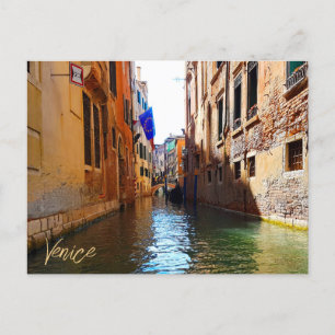 Cartão Postal Canal de Veneza Itália Vivendo Bonito Ponte Pequen