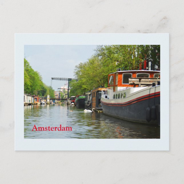 Cartão Postal Canal em Amsterdã (Frente)