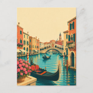 Cartão Postal Canal Grande de Veneza Itália Gôndola Lembrança Re