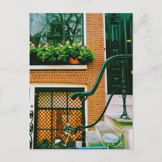 Cartão Postal Canal house em Amsterdã (Frente)