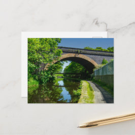 Cartão Postal Canal Largo de Huddersfield e Viaduto da Moinho Wh