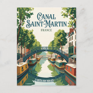 Cartão Postal Canal Saint-Martin França