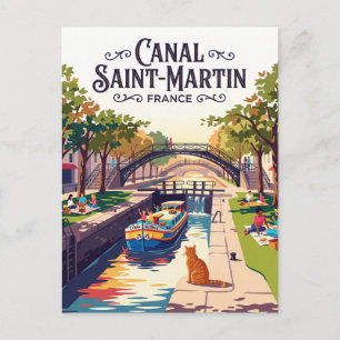 Cartão Postal Canal Saint-Martin França