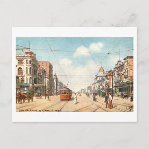 Cartão Postal Canal Street antiga em New Orleans