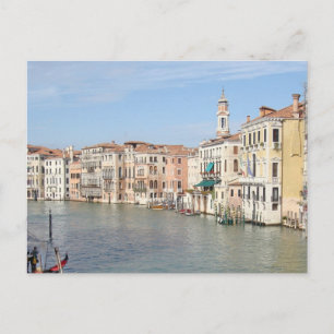 Cartão Postal Canal View da Ponte Rialto - Veneza, Itália