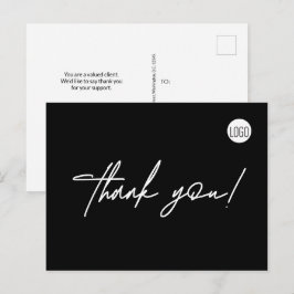 Cartão Postal Canalização personalizada de logotipo obrigado sim