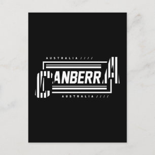 Cartão Postal Canberra Austrália Design de Tipografia Minimalist