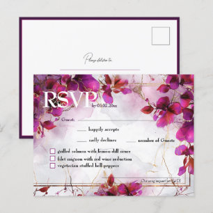 Cartão Postal Canção & cardápio Enfeitiço Fuchsia: Aquarela