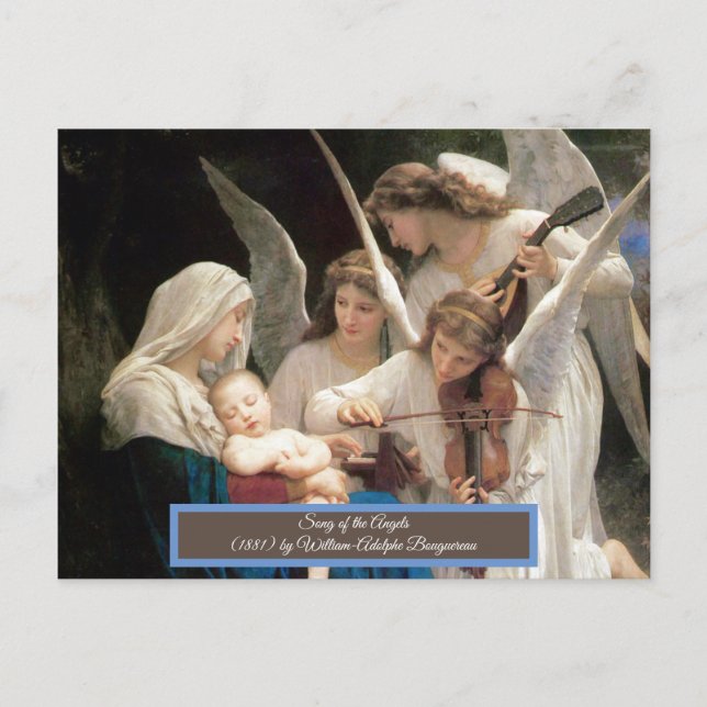 Cartão Postal Canção de Angels Bouguereau (Frente)