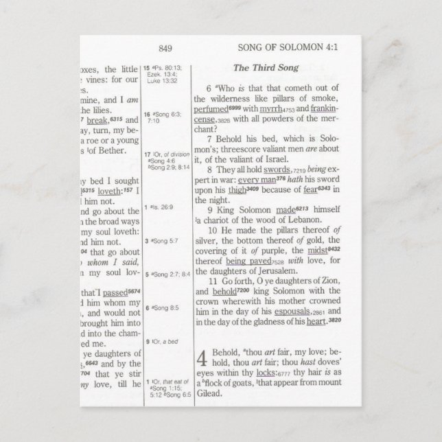 Cartão Postal Canção de Salomão (Frente)