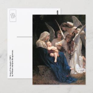 Cartão Postal Canção dos Anjos (1881) por Bouguereau