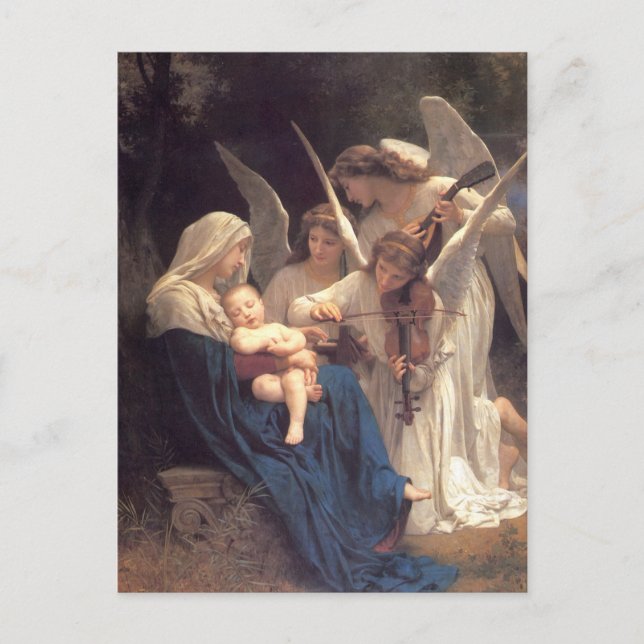 Cartão Postal Canção dos Anjos - William-Adolphe Bouguereau (Frente)