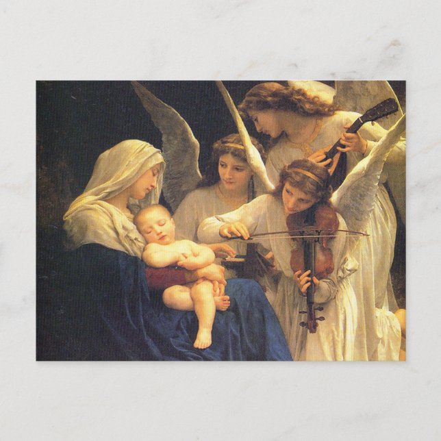 Cartão Postal Canção dos Anjos, William-Adolphe Bouguereau (Frente)
