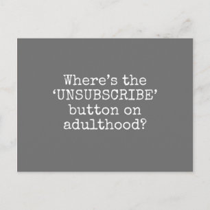 Cartão Postal Cancelar inscrição na idade adulta 