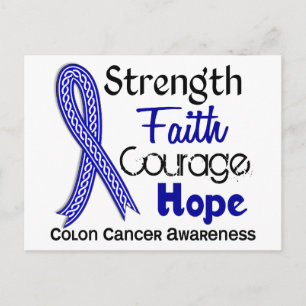 Cartão Postal Cancer Celta Faith Hope Colon Resistência da Fita