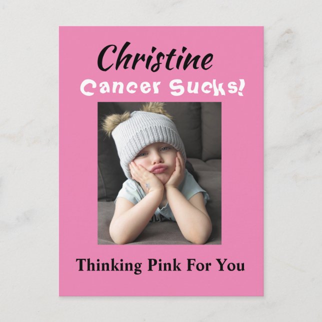 Cartão Postal Cancer Chupa! Pensando no bem-estar do Cancer rosa (Frente)