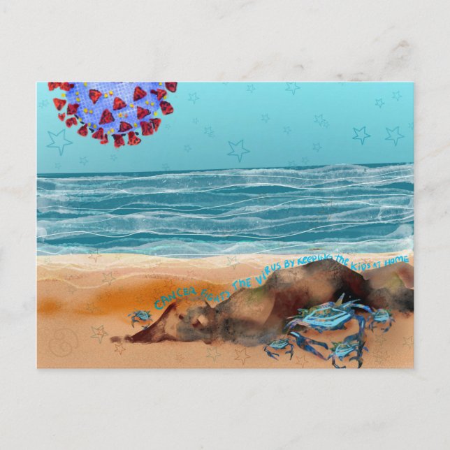 Cartão Postal Cancer combate o vírus (Frente)