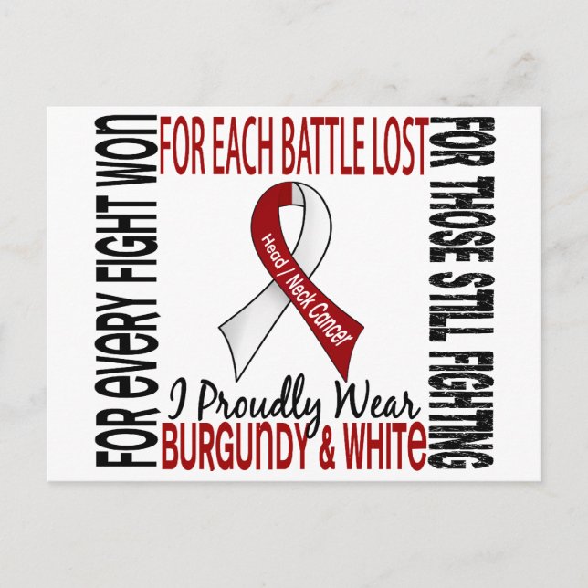 Cartão Postal Cancer De Cabeça E Pescoço Eu Visto Orgulhosamente (Frente)