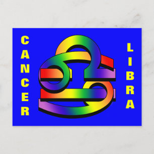 Cartão Postal Cancer e Libra GLBT