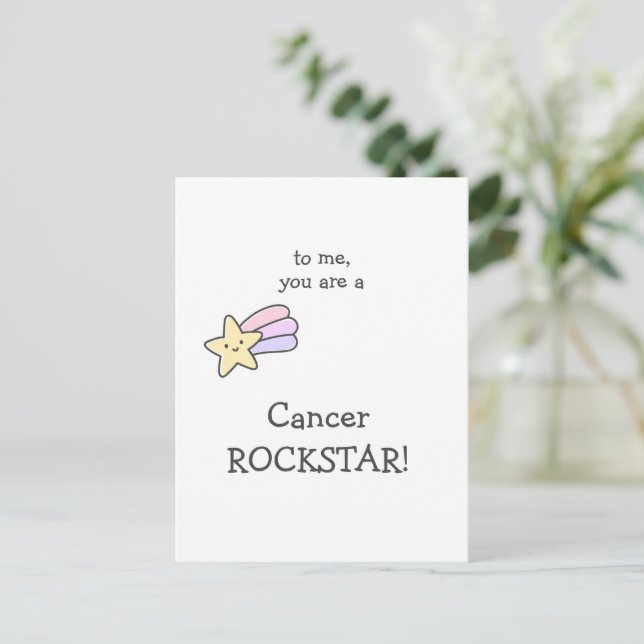 Cartão Postal Cancer Rock Star! Tão orgulhoso de você! Incentivo (Em pé/Frente)