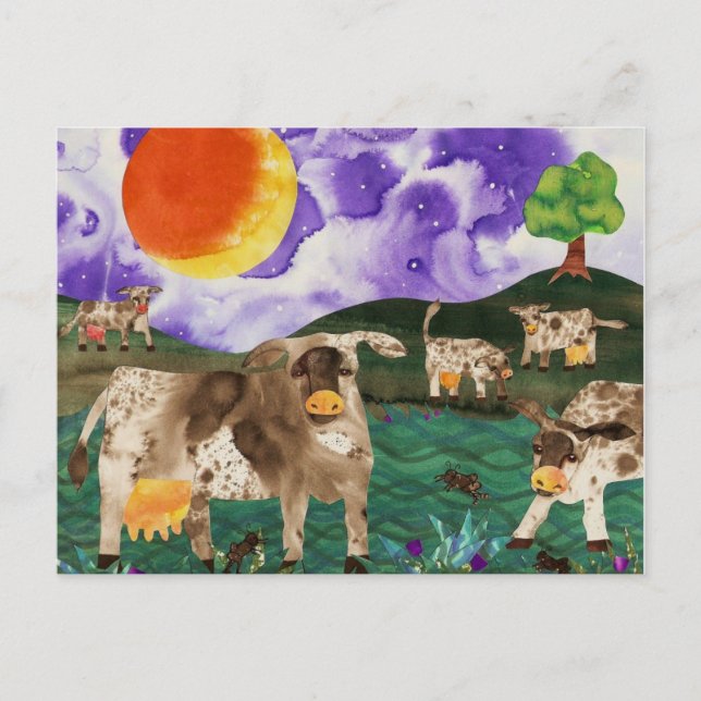 Cartão Postal Canções Noturnas De Vaca (Frente)