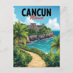 Cartão Postal Cancun México Chichen Itza Praia Vaca