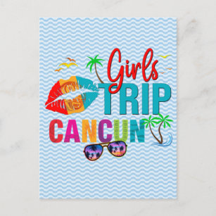 Cartão Postal Cancun México Girls Trip Colorir