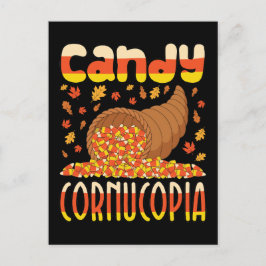 Cartão Postal Candy Cornucopia Candy Corn Halloween