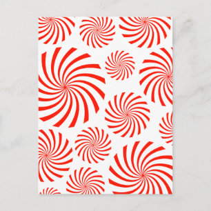 Cartão Postal Candy Spiral Peppermint Swirl Design