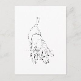 Cartão Postal Caneca Beagle – Cachorro em Tinta Desenhado à Mão