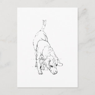 Cartão Postal Caneca Beagle – Cachorro em Tinta Desenhado à Mão