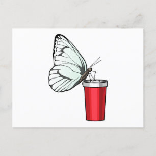 Cartão Postal Caneca Borboleta Bebendo