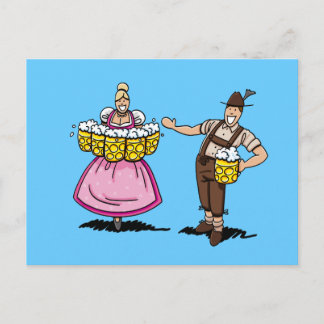 Cartão Postal Caneca de cerveja de Cerveja do Garçonete Dirndl F