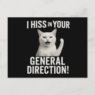 Cartão Postal Caneca de Gato Sibilante - "Eu Sibilo Na Sua Direç