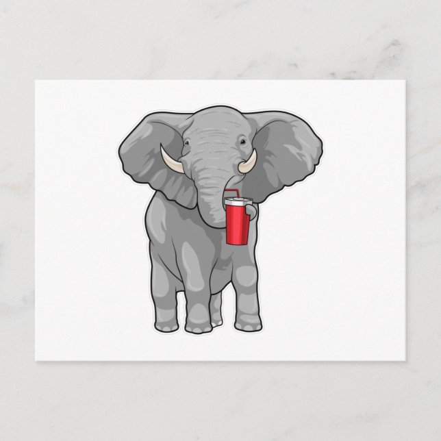 Cartão Postal Caneca Elefante (Frente)